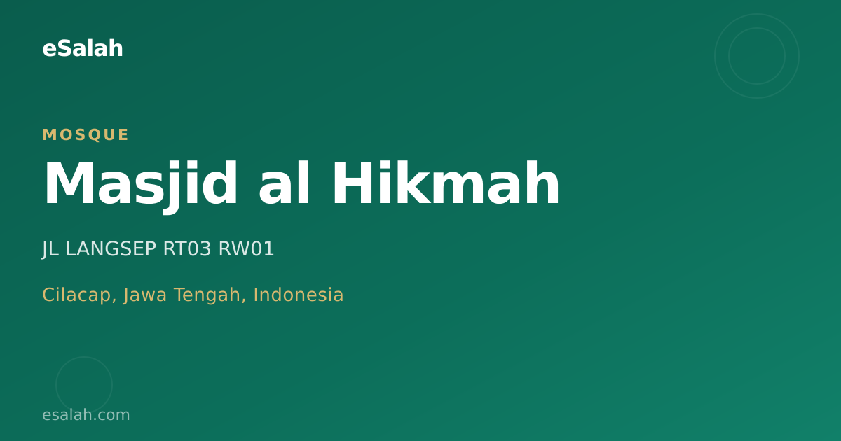 Masjid Al Hikmah: Pusat Ibadah & Komunitas Cilacap yang Abadi